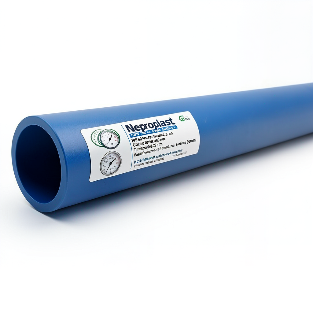 Neproplast HDPE Pipes PE 80 Pressure 3.2 Bar Outside Diameter 400 mm Thickness 9.8 mm Blue | NEPROPLAST