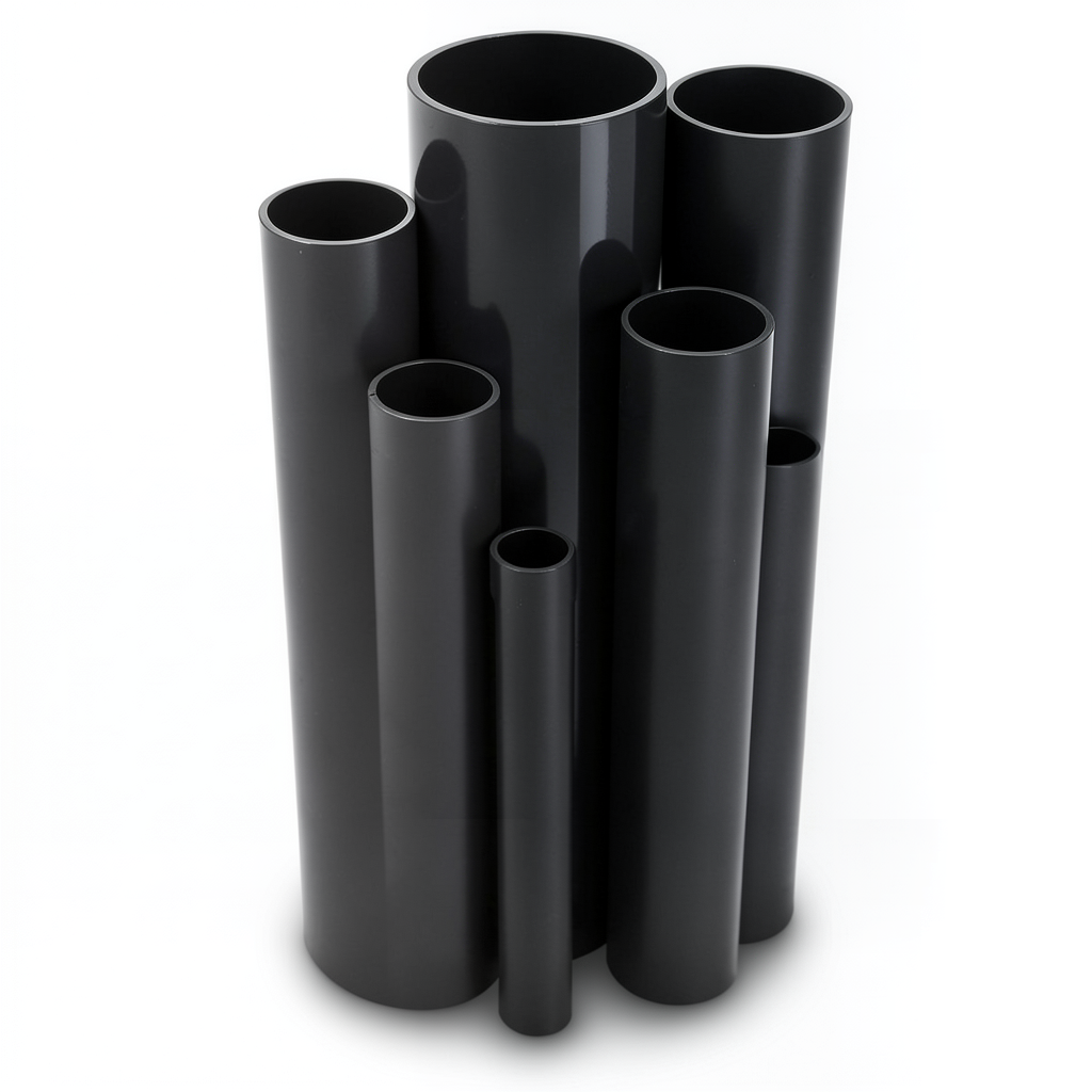 UPVC Pipes 16 Bar Pressure 125 mm Diameter 9.3 mm Thickness Black