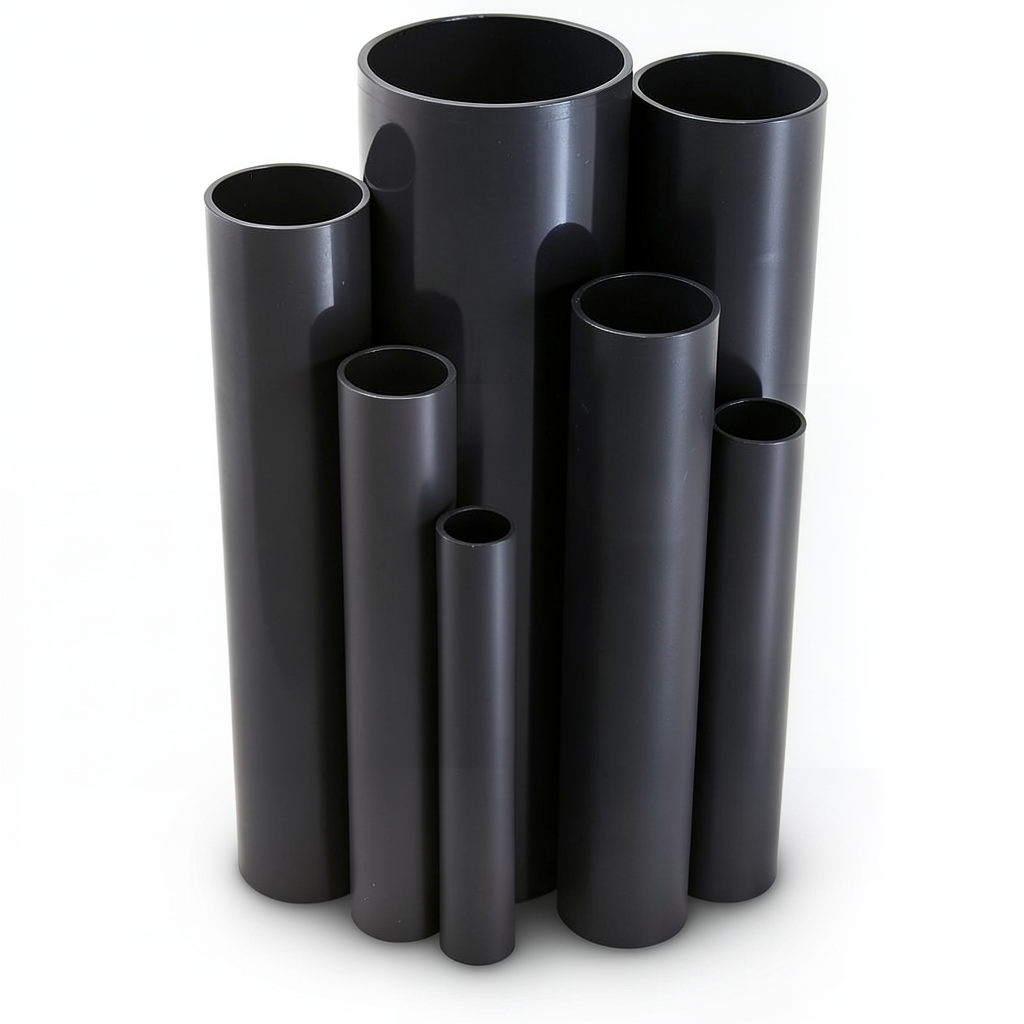 UPVC Pipes 16 Bar Pressure 125 mm Diameter 9.3 mm Thickness Black