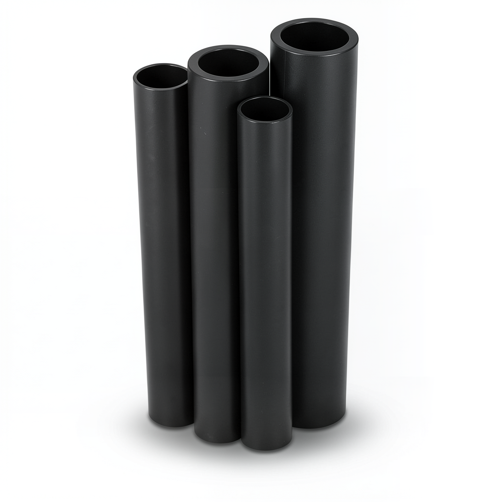 أنابيب HDPE PE 80 ضغط 10 بار قطر خارجي 355 مم سمك 26.1 مم لون أسود