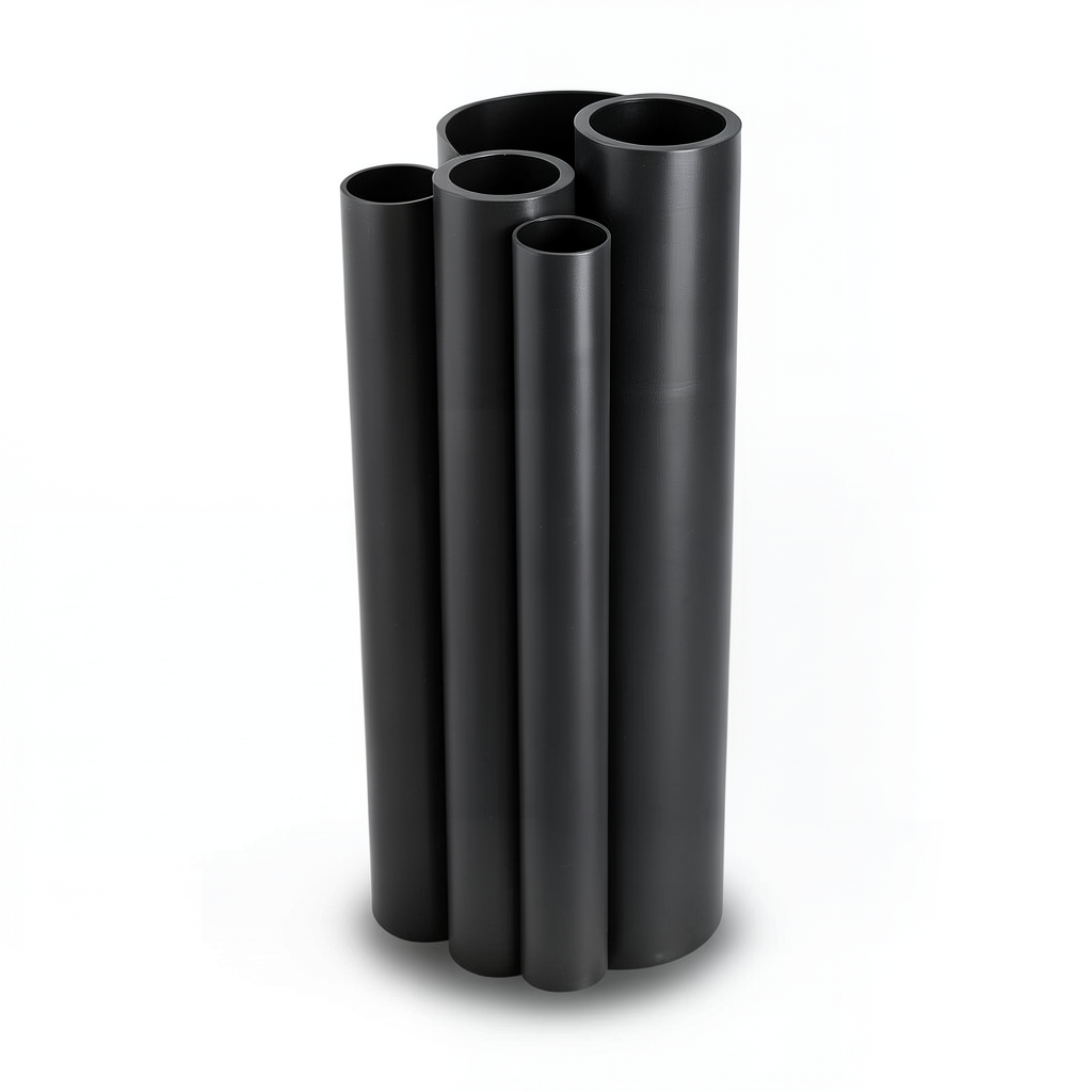 أنابيب HDPE PE 80 ضغط 10 بار قطر خارجي 560 مم سمك 41.2 مم لون أسود
