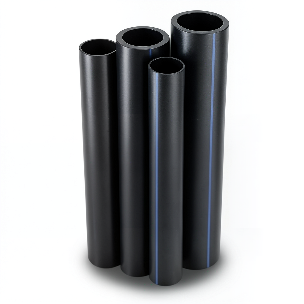 أنابيب HDPE PE 80 ضغط 10 بار قطر خارجي 560 مم سمك 41.2 مم لون أسود