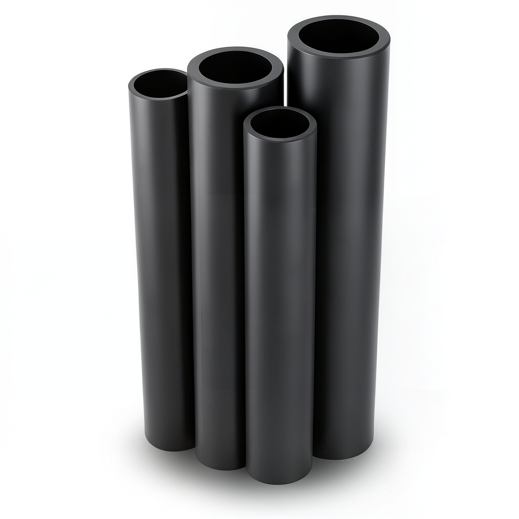 أنابيب HDPE PE 80 ضغط 10 بار قطر 630 مم سمك 46.3 مم لون أسود