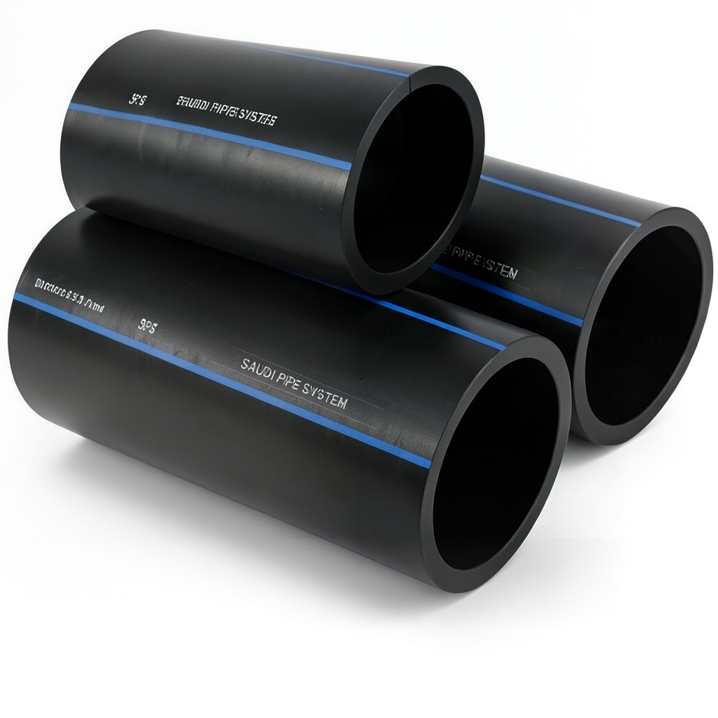 SPS HDPE Pipes PE 100 Pressure 6 Bar Outside Diameter 90 mm Thickness 3.5 mm Black | Saudi Pipes Systems (SPS)