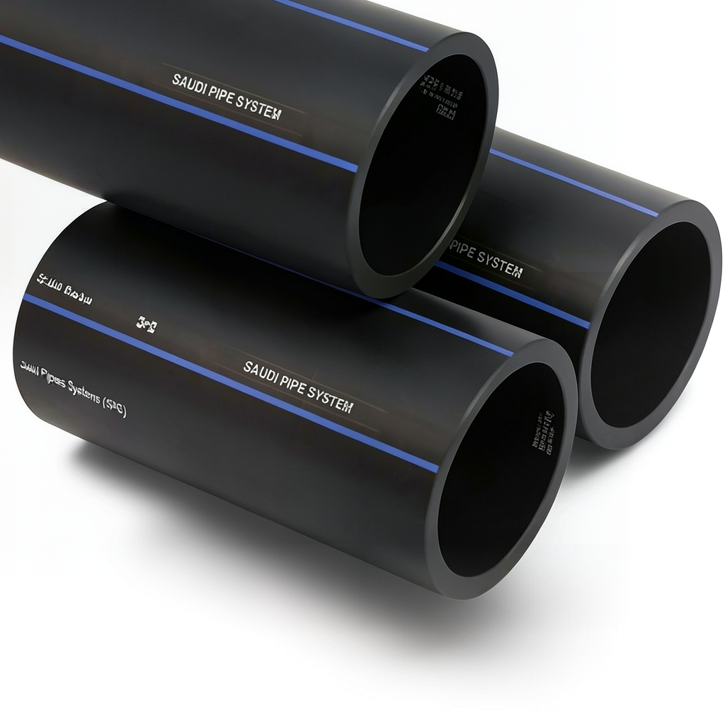 SPS HDPE Pipes PE 100 Pressure 10 Bar Outside Diameter 90 mm Thickness 5.4 mm Black | Saudi Pipes Systems (SPS)