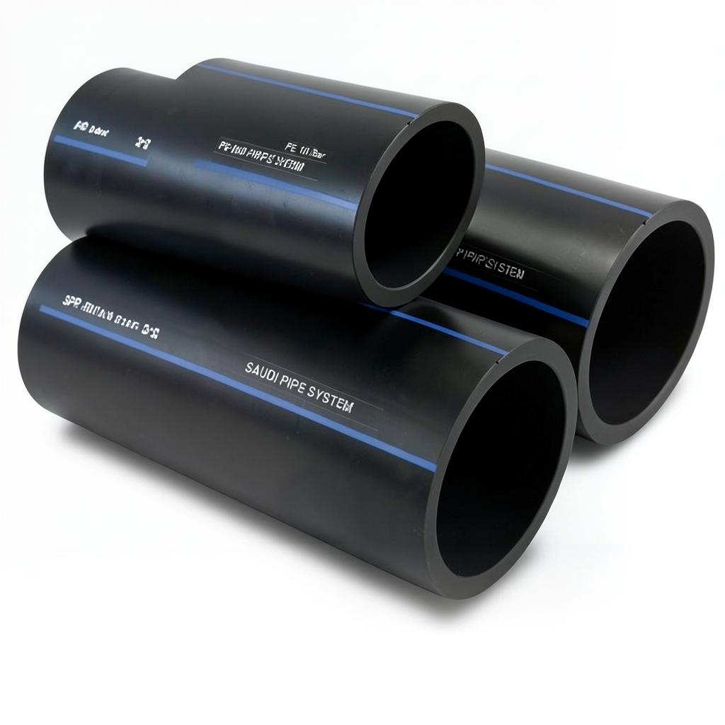SPS HDPE Pipes PE 100 Pressure 10 Bar Outside Diameter 90 mm Thickness 5.4 mm Black | Saudi Pipes Systems (SPS)