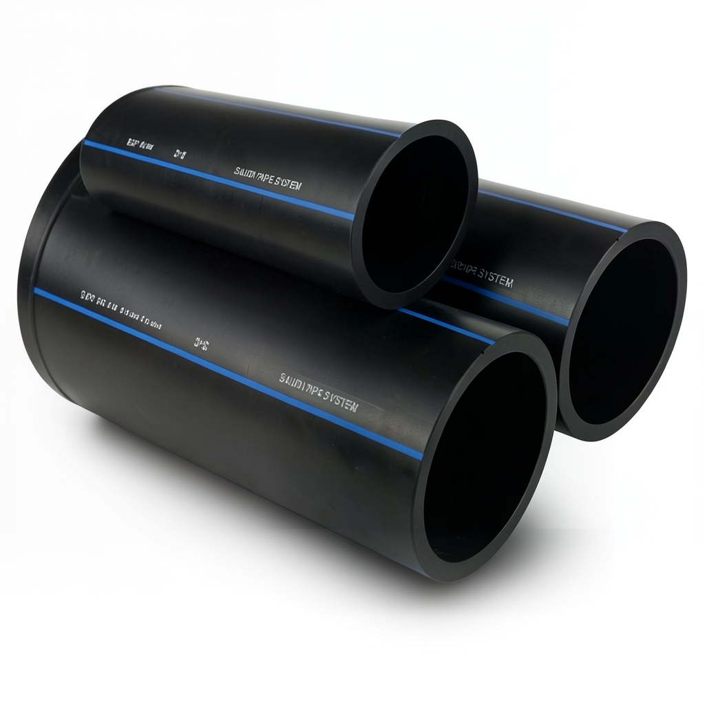 أنابيب HDPE السعودي PE 100 ضغط 6 بار قطر خارجي 110 مم سمك 4.2 مم لون اسود | مصنع أنظمة الانابيب السعودي (SPS)