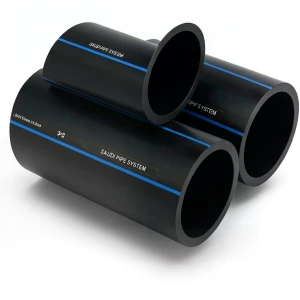 مواسير HDPE PE 100 ضغط 10 بار قطر خارجي 110 مم سمك 6.6 مم لون أسود | مصنع أنظمة الانابيب السعودي (SPS)
