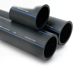 أنابيب HDPE السعودي PE 100 ضغط 16 بار قطر خارجي 110 مم سمك 10 مم لون أسود | مصنع أنظمة الانابيب السعودي (SPS)