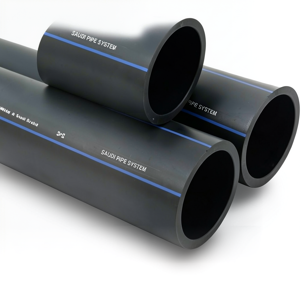 SPS HDPE Pipes PE 100 Pressure 16 Bar Outside Diameter 110 mm Thickness 10 mm Black | Saudi Pipes Systems (SPS)