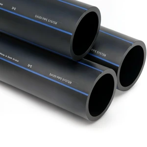 أنابيب HDPE السعودي PE 100 ضغط 10 بار قطر خارجي 125 مم سمك 7.4 مم لون أسود | مصنع أنظمة الانابيب السعودي (SPS)
