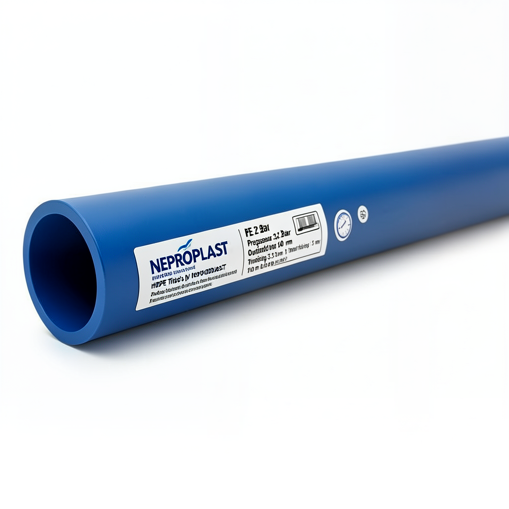 مواسير HDPE PE 80 ضغط 3.2 بار قطر خارجي 140 مم سمك 3.5 مم لون ازرق | نيبروبلاست