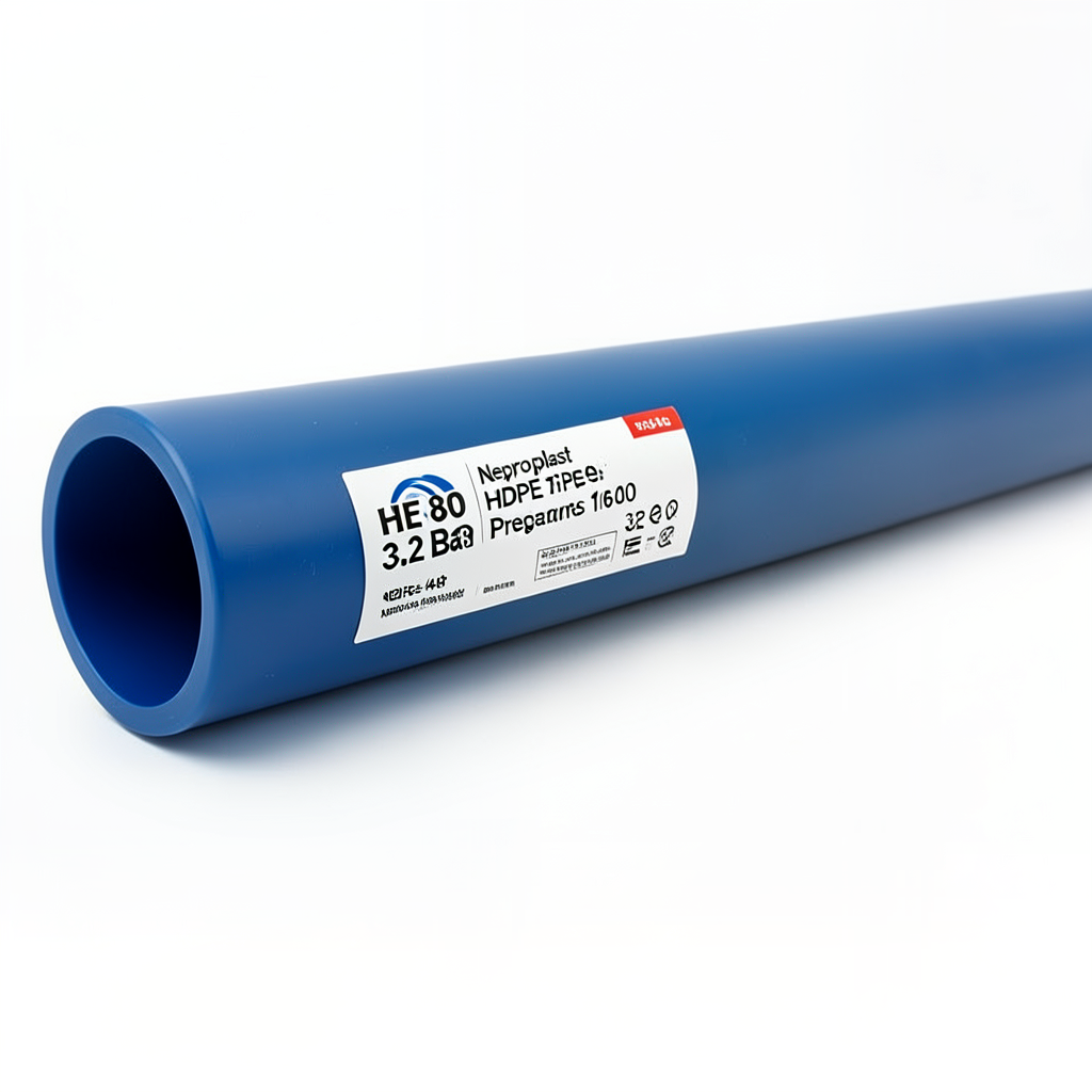 مواسير HDPE نيبروبلاست PE 80 ضغط 3.2 بار قطر خارجي 160 مم سمك 4.0 مم لون ازرق | نيبروبلاست