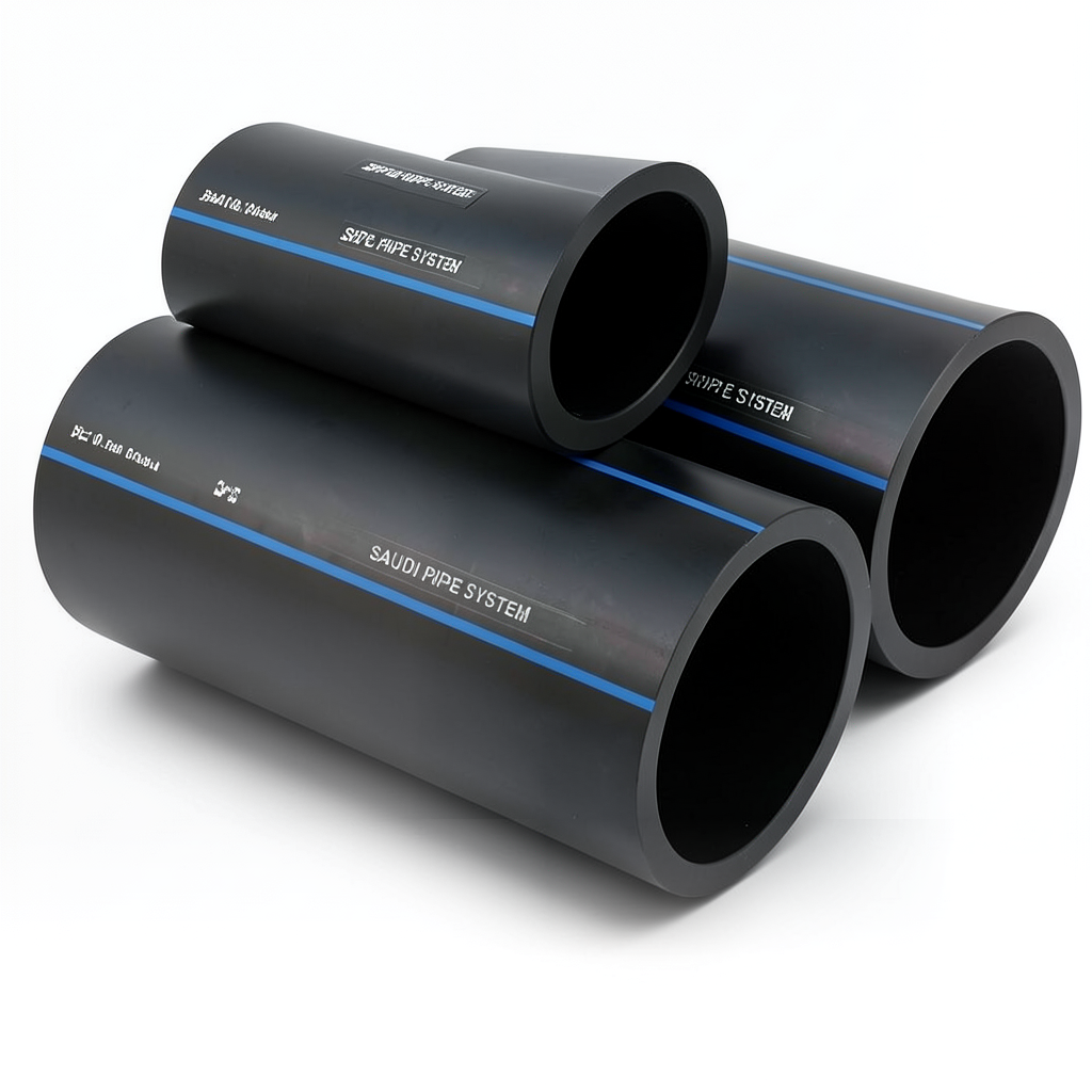 SPS HDPE Pipe PE 100 Pressure 10 Bar Outside Diameter 140 mm Thickness 8.3 mm Black | Saudi Pipes Systems (SPS)