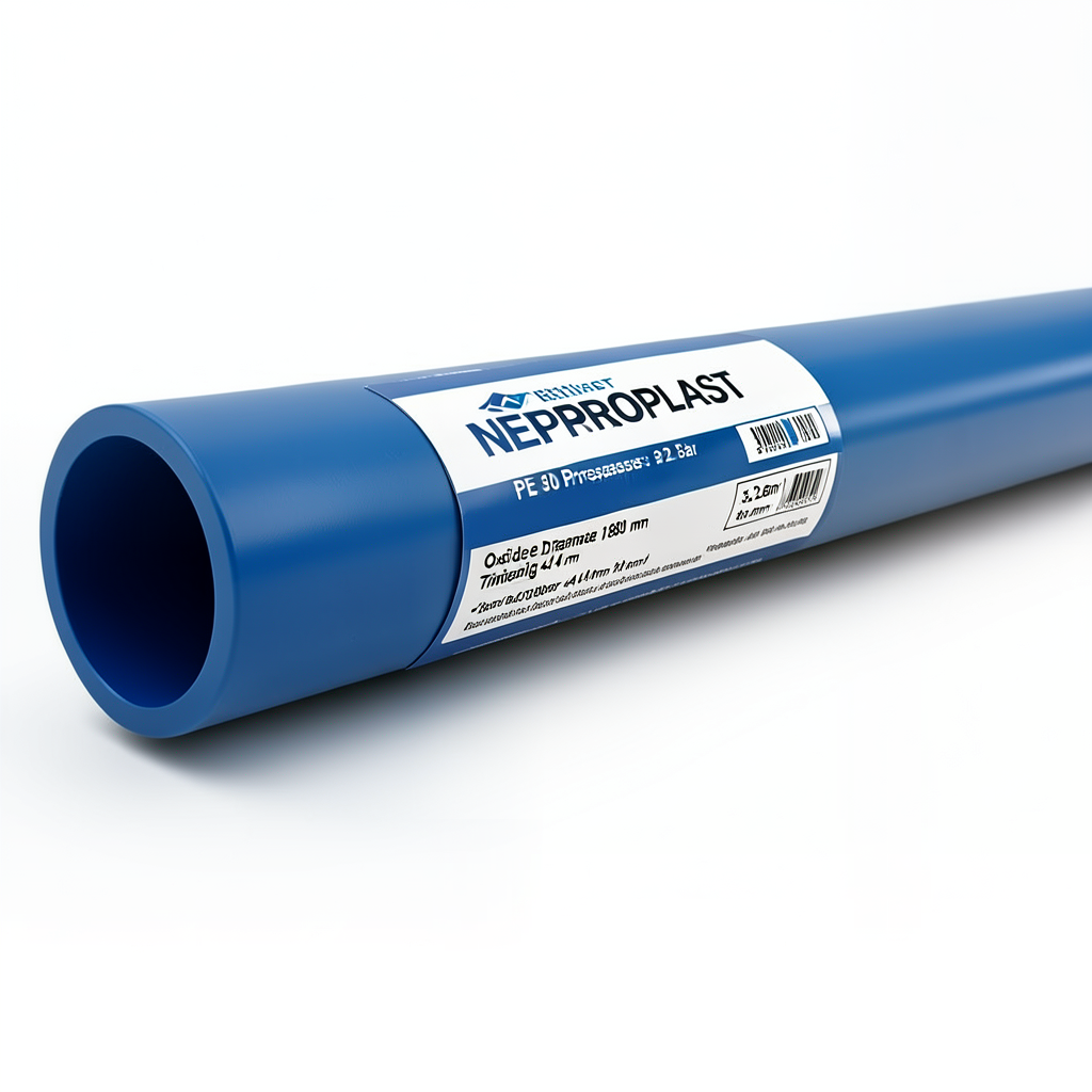 HDPE Pipes PE 80 Pressure 3.2 Bar Outside Diameter 180 mm Thickness 4.4 mm Blue | NEPROPLAST