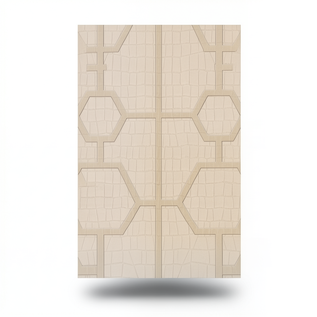 Geometric Wall Covering Length 10 m Beige Color, Model Z80030