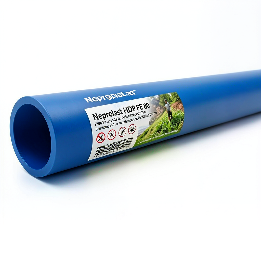 مواسير HDPE نيبروبلاست PE 80 ضغط 3.2 بار قطر خارجي 250 مم سمك 6.2 مم لون ازرق | نيبروبلاست
