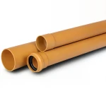 UPVC Pipes 400 mm Outside Diameter 9.8 mm Thickness Golden Brown