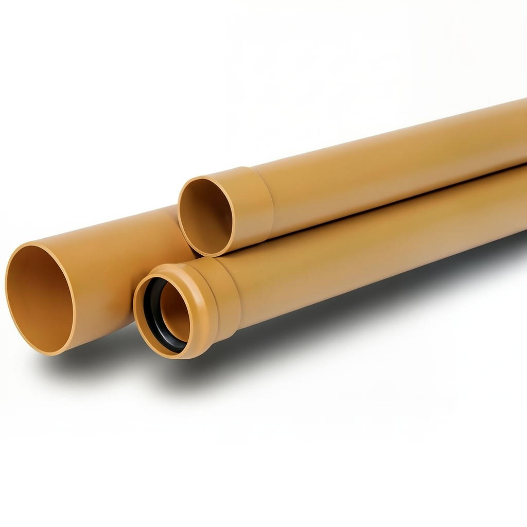 UPVC Pipes 4 Inch Thickness 3.2 mm Golden Brown