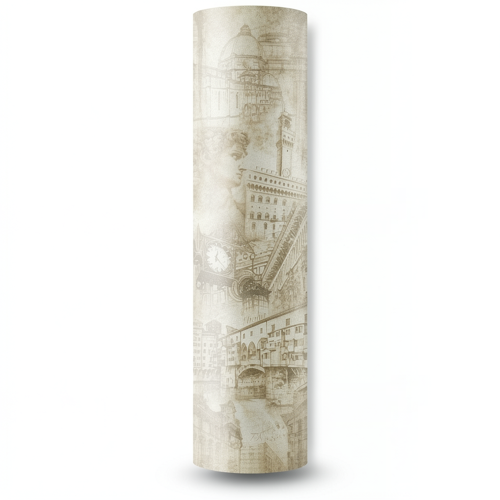 Italian Wallpaper Patterned Design Beige Color, Size 10mx0.70m, Model 14148