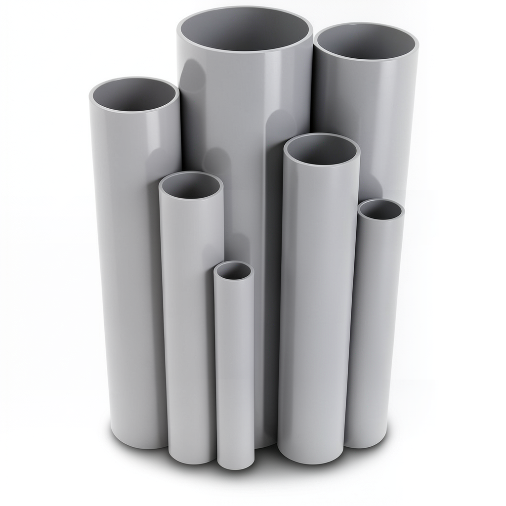 UPVC Pipes Nominal Pressure 2.5 Bar Outside Diameter 140 mm Thickness 1.8 mm Gray
