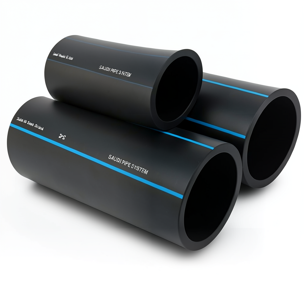 SPS HDPE Pipes PE 100 Pressure 10 Bar Outside Diameter 160 mm Thickness 9.5 mm Black | Saudi Pipes Systems (SPS)