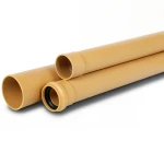 UPVC Pipes 400 mm Outside Diameter 9.8 mm Thickness Golden Brown