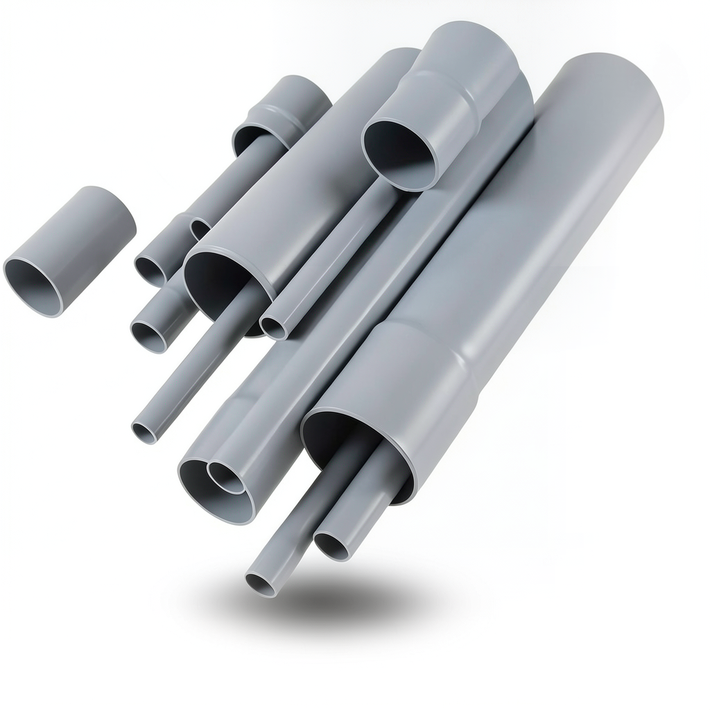 مواسير UPVC مقاس ¼ 1 إنش سمك 1.8 مم لون رمادي
