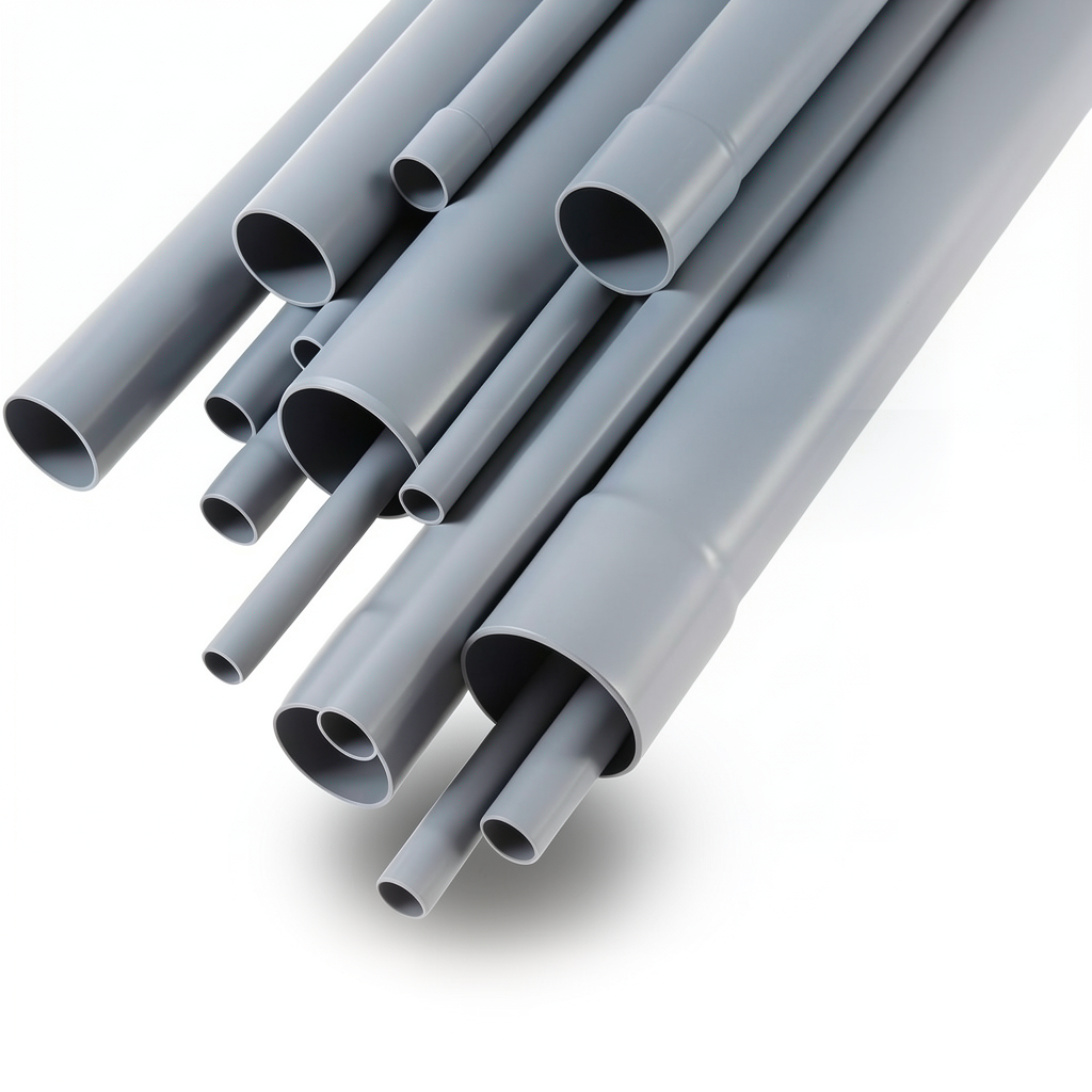 مواسير UPVC مقاس ½ 1 إنش سمك 1.9 مم لون رمادي
