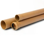 UPVC Pipes 400 mm Outside Diameter 9.8 mm Thickness Golden Brown