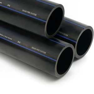 أنابيب HDPE SPS PE 100 ضغط 6 بار قطر خارجي 225 مم سمك 8.6 مم لون أسود | مصنع أنظمة الانابيب السعودي (SPS)
