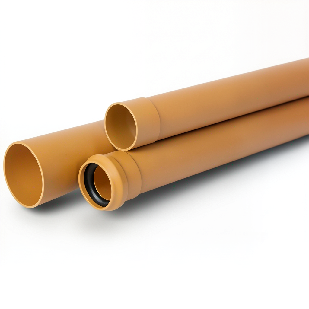 UPVC Pipes 3 Inch Size, 3.2 mm Thickness, Golden Brown