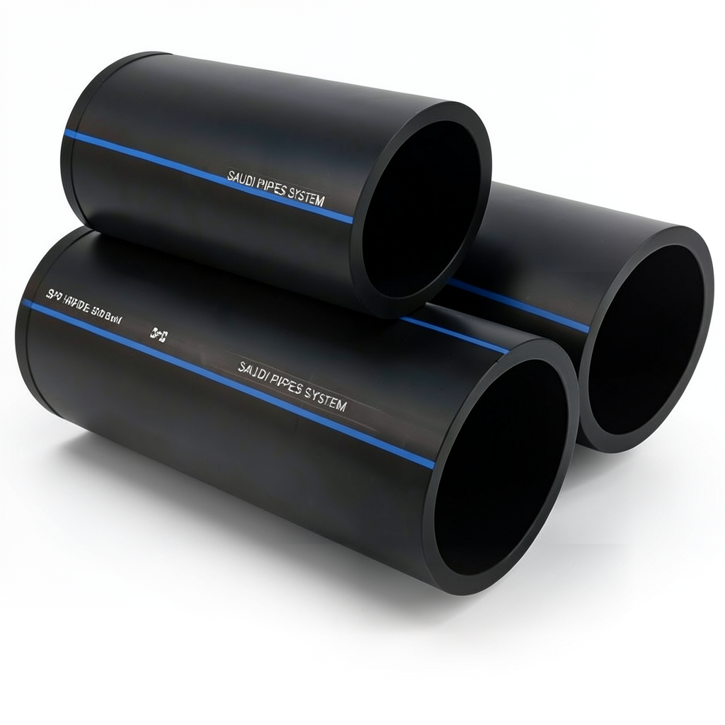 SPS HDPE Pipes PE 100 Pressure 10 Bar Outside Diameter 225 mm Thickness 13.4 mm Black | Saudi Pipes Systems (SPS)