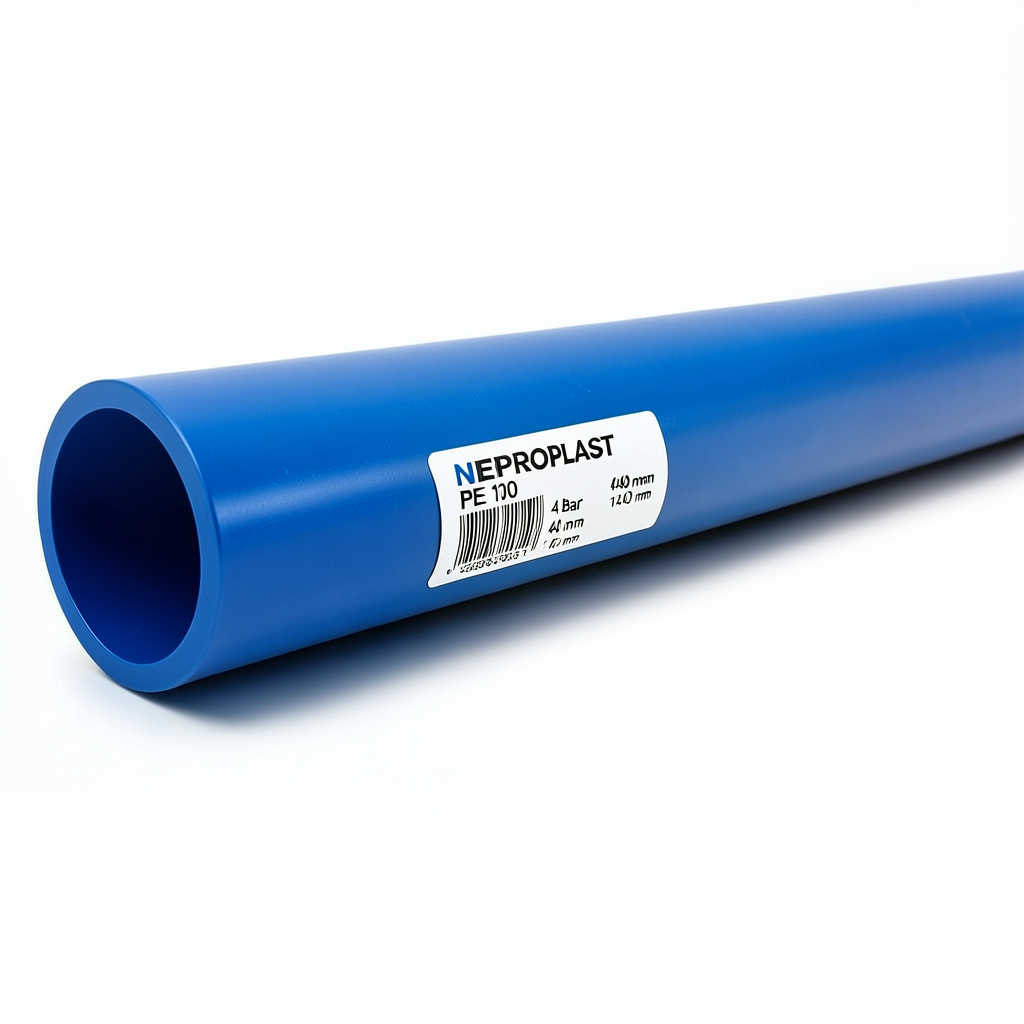 مواسير HDPE PE 100 ضغط 4 بار قطر 140 مم سمك 3.5 مم لون أزرق | نيبروبلاست