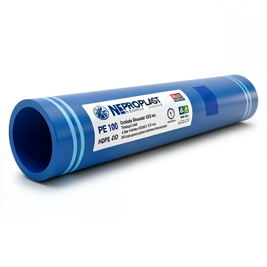 مواسير HDPE PE 100 ضغط 4 بار قطر خارجي 160 مم سمك 4.0 مم لون ازرق | نيبروبلاست
