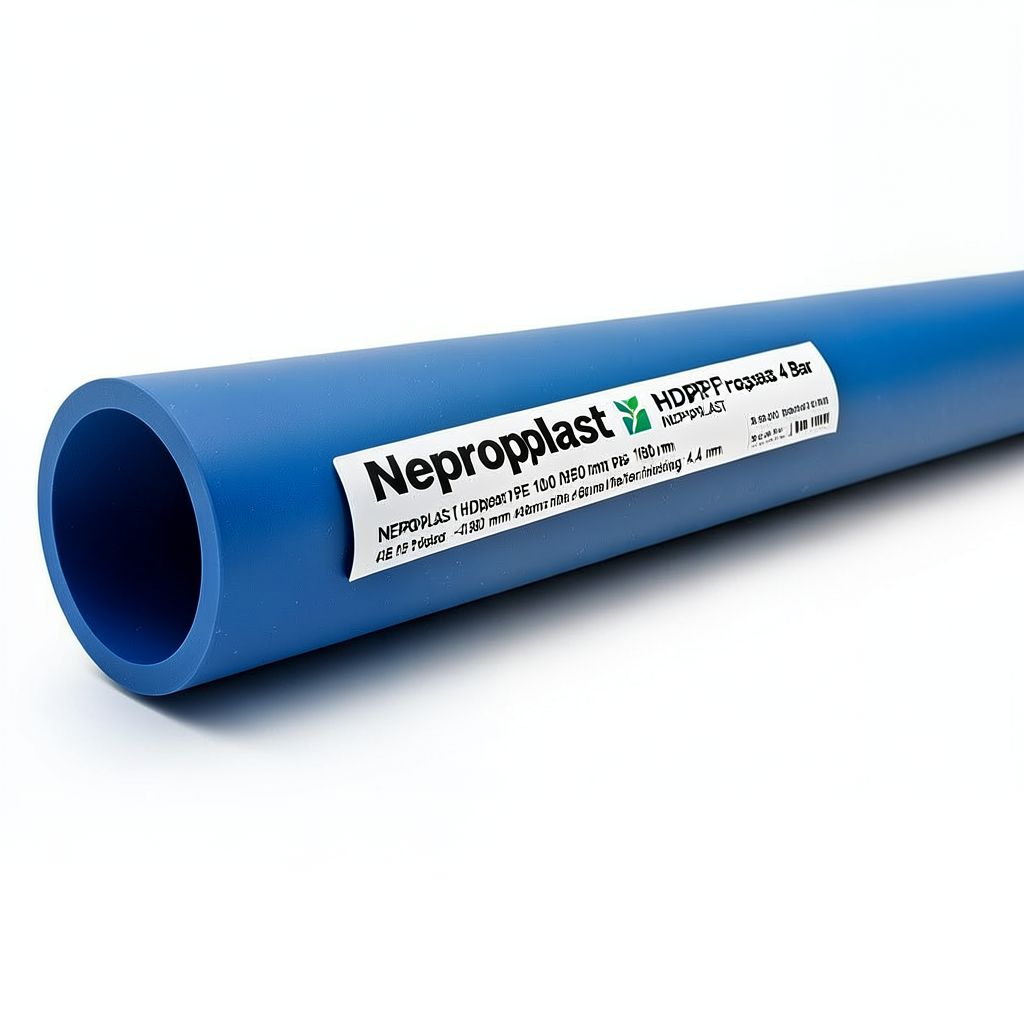 Neproplast HDPE Pipes PE 100 Pressure 4 Bar OD 180 mm Thickness 4.4 mm Blue | NEPROPLAST