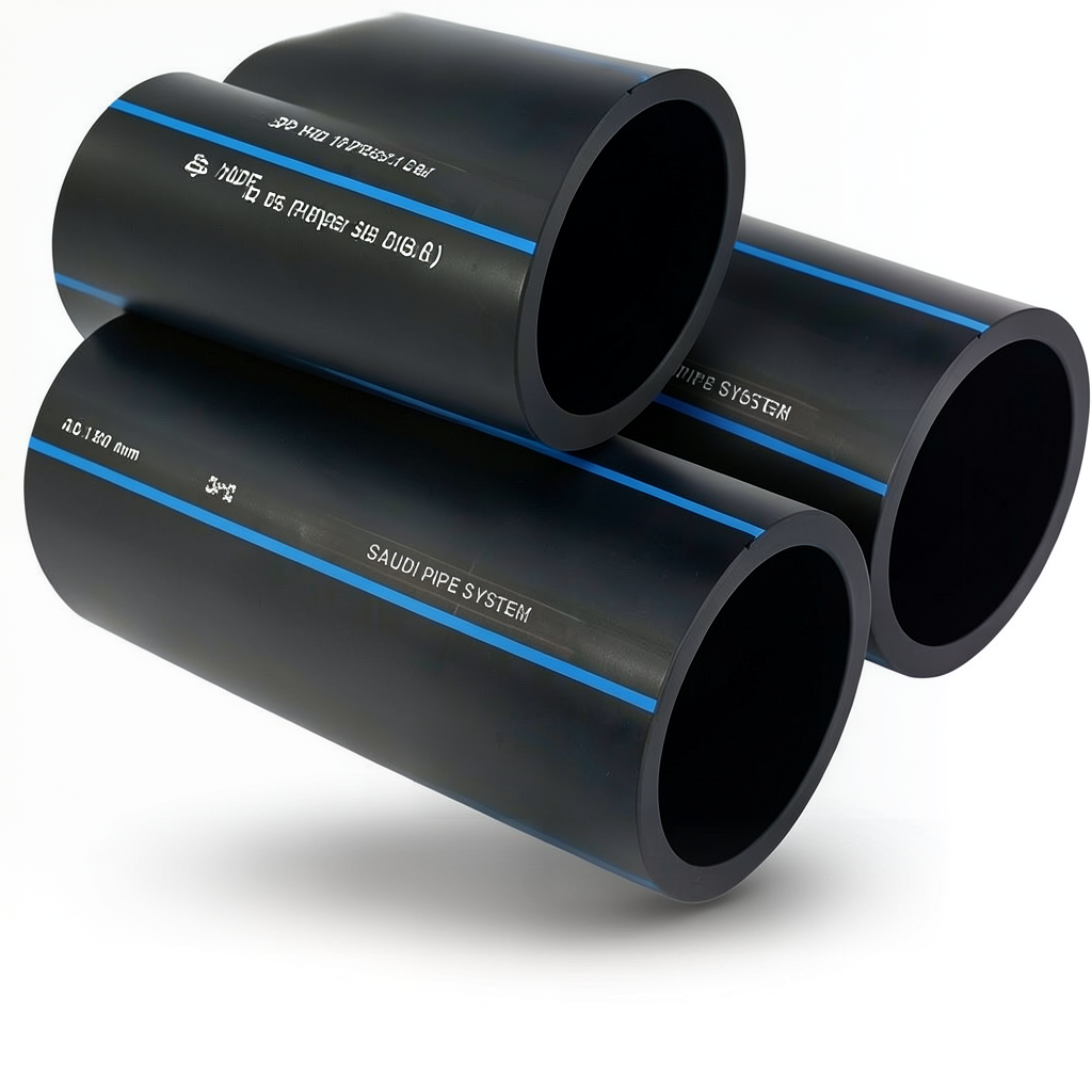 أنابيب SPS HDPE PE 100 ضغط 16 بار قطر خارجي 280 مم سمك 25.4 مم أسود | مصنع أنظمة الانابيب السعودي (SPS)
