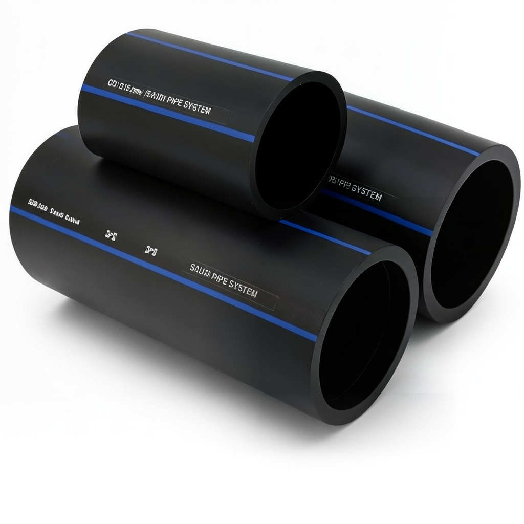 SPS HDPE Pipes PE 100 Pressure 10 Bar OD 315 mm Thickness 18.7 mm Black | Saudi Pipes Systems (SPS)