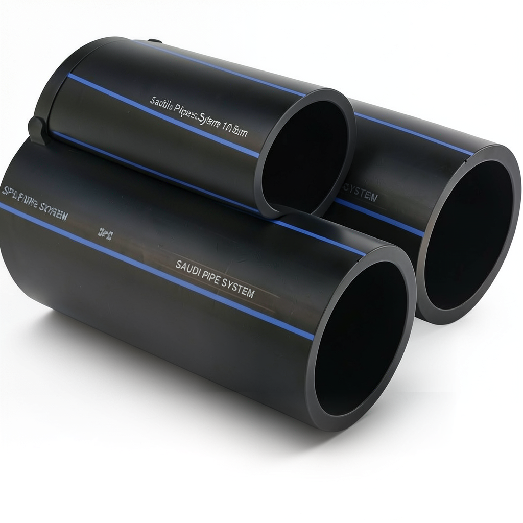أنابيب HDPE SPS PE 100 ضغط 10 بار قطر خارجي 280 مم سمك 16.6 مم أسود | مصنع أنظمة الانابيب السعودي (SPS)