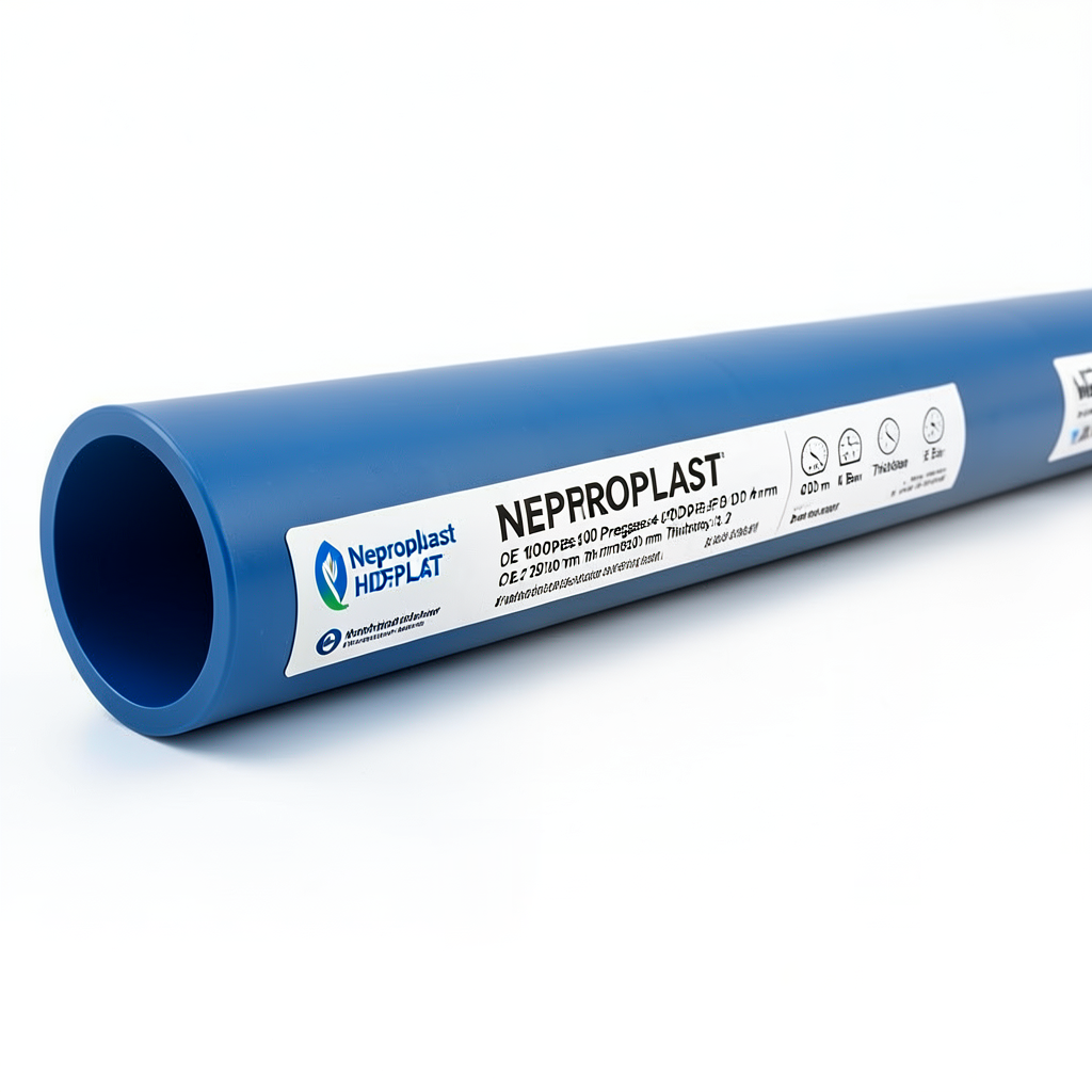 مواسير HDPE نيبروبلاست PE 100 ضغط 4 بار قطر خارجي 250 مم سمك 6.2 مم لون ازرق | نيبروبلاست