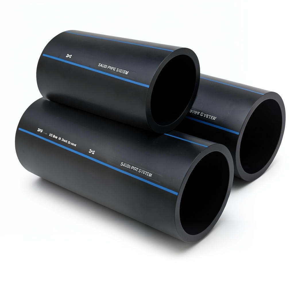 SPS HDPE Pipes PE 100 Pressure 10 Bar OD 315 mm Thickness 18.7 mm Black | Saudi Pipes Systems (SPS)