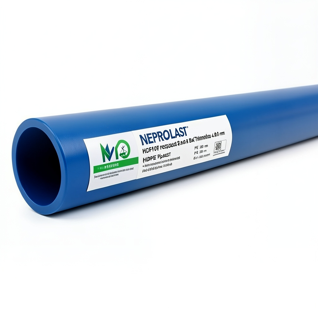 HDPE Pipes PE 100 Pressure 4 Bar Diameter 280 mm Thickness 6.9 mm Blue | NEPROPLAST