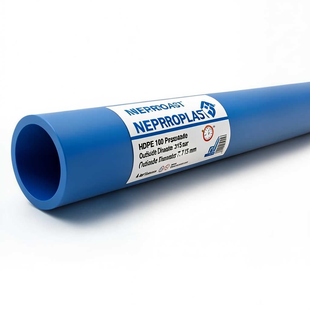 HDPE Pipes PE 100 Pressure 4 Bar Outside Diameter 315 mm Thickness 7.7 mm Blue | NEPROPLAST