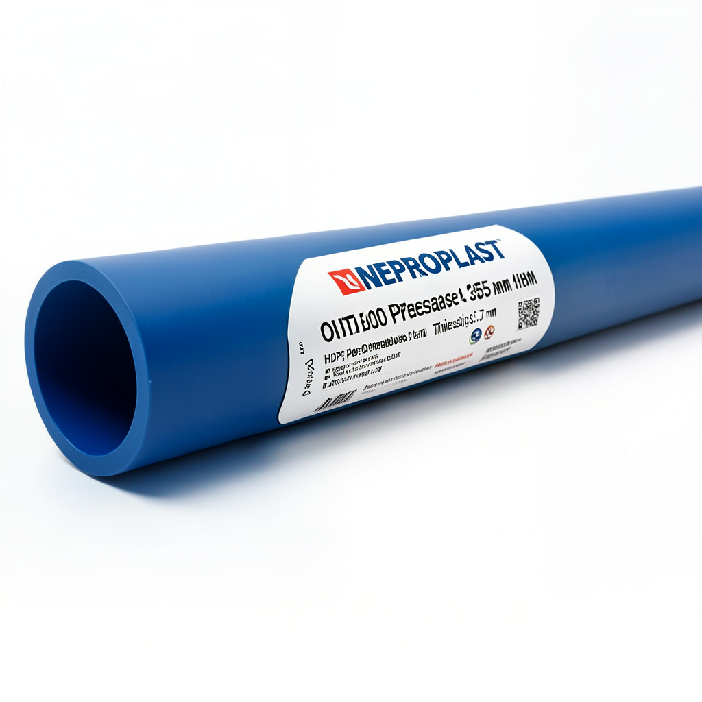 مواسير HDPE PE 100 ضغط 4 بار قطر خارجي 355 مم سمك 8.7 مم أزرق | نيبروبلاست