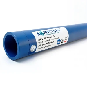 HDPE Pipes PE 100 Pressure 4 Bar 200 mm Diameter 4.9 mm Thickness Blue | NEPROPLAST