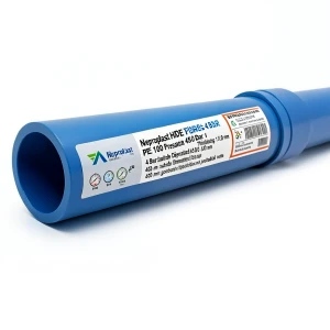 مواسير HDPE نيبروبلاست PE 100 ضغط 4 بار قطر خارجي 450 مم سمك 11.0 مم ازرق | نيبروبلاست