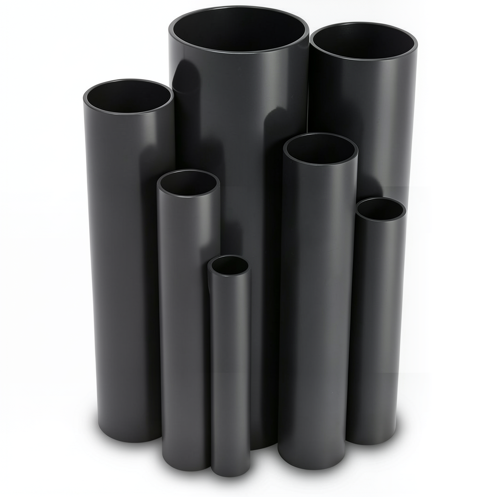 UPVC Pipes 4 Bar Pressure 140 mm Diameter 2.8 mm Thickness Black