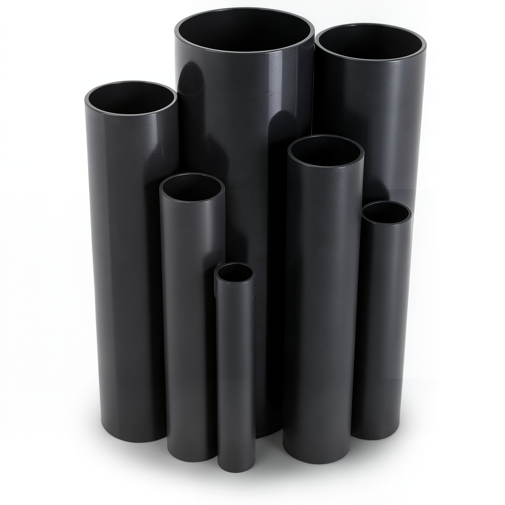 UPVC Pipes Nominal Pressure 6 Bar Outside Diameter 140 mm Thickness 4.1 mm Black