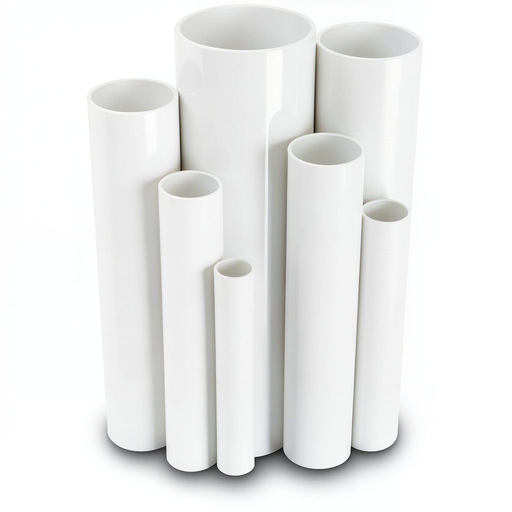 مواسير UPVC ضغط 2.5 بار قطر خارجي 800 مم سمك 6.4 مم لون أبيض