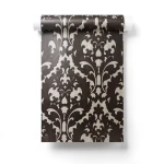 Italian Wallpaper Dark Brown Color Classic Design, Size 10mx0.70m, Model 15061